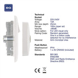 British General Nexus Double Switched 13A Power Socket with Door Chime - White