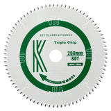 250mm x 30mm x3.0mm 80 Tooth Triple Chip Blade (MFC & Laminates) 8250 Circular Saw Blade