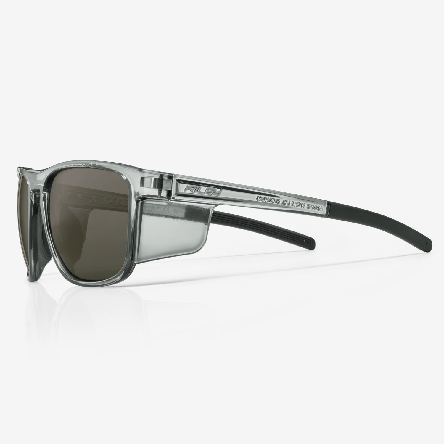 Riley Navigator X Safety Sunglasses – Polarised Lens, Smoked Frame, Anti-Fog/Anti-Scratch