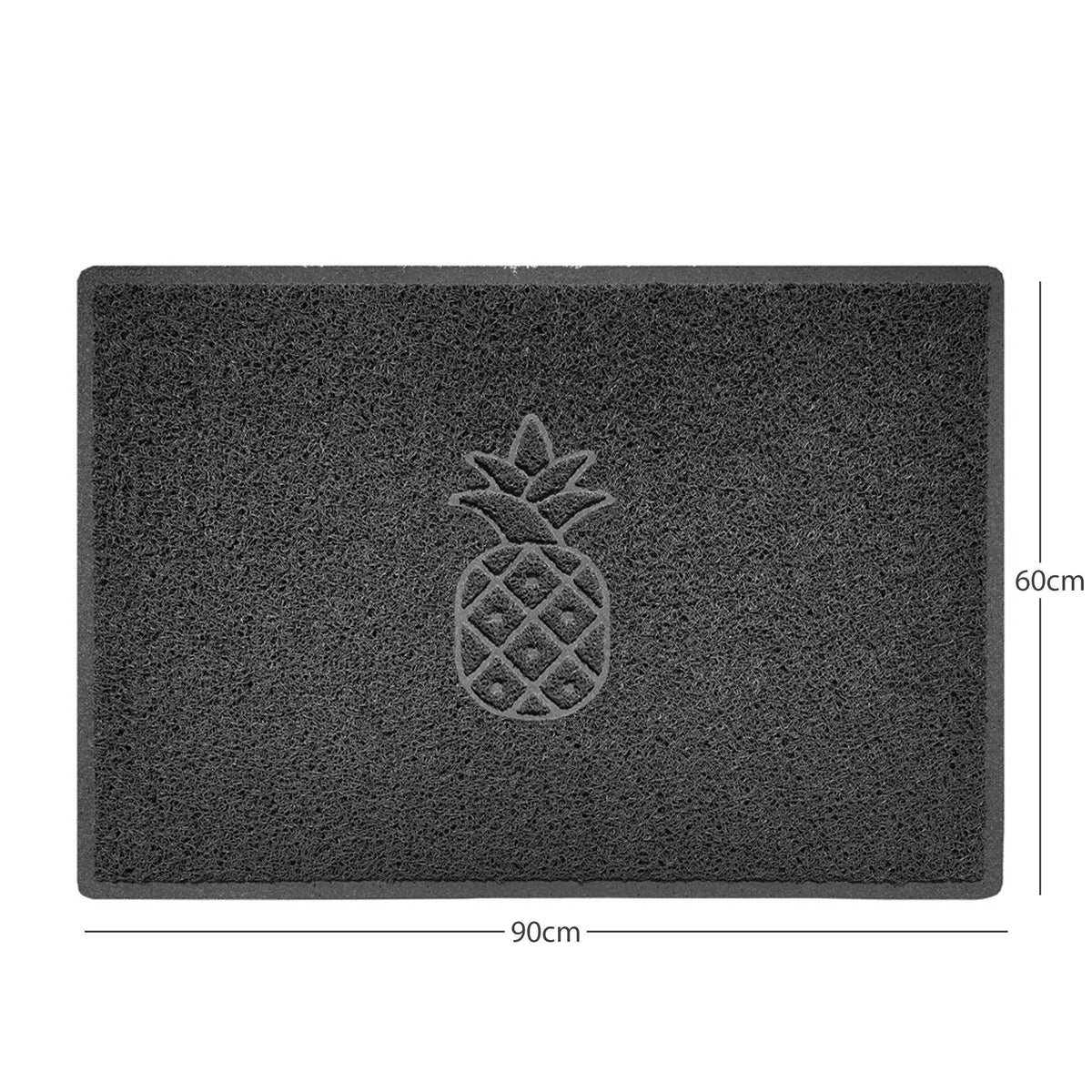 Embossed Pineapple Grey Spaghetti Door Mat