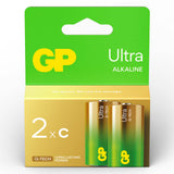 GP Ultra Alkaline C Batteries - Pack of 2