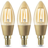4lite WiZ Connected C35 Candle Filament Amber WiFi LED Smart Bulb - E14 Small Screw