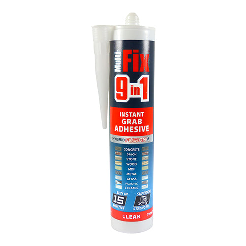 TIMCO 9 in 1 Instant Grab Adhesive - Clear - 290ml.