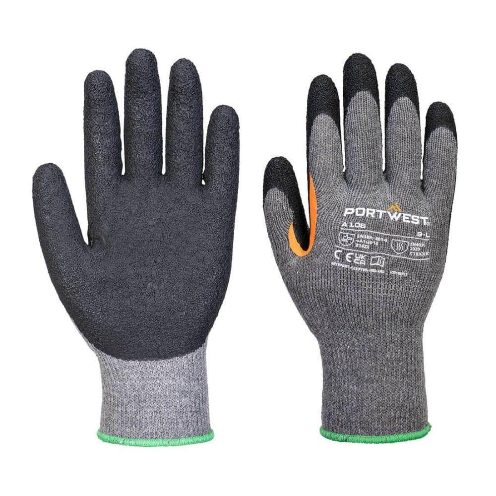 Portwest A106 Grip 10 Latex Reinforced Thumb Glove (Pack of 12)