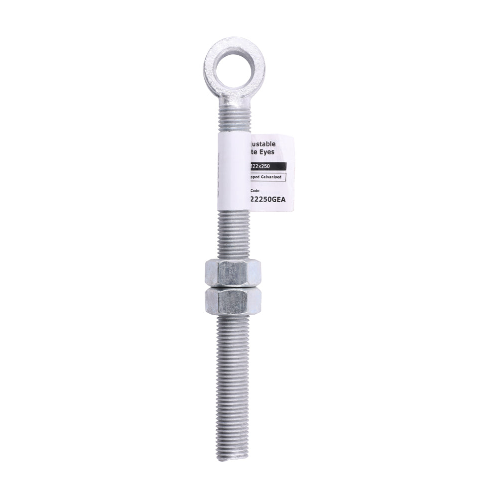 Adjustable Gate Eye with Nuts - Hot Dipped Galvanised