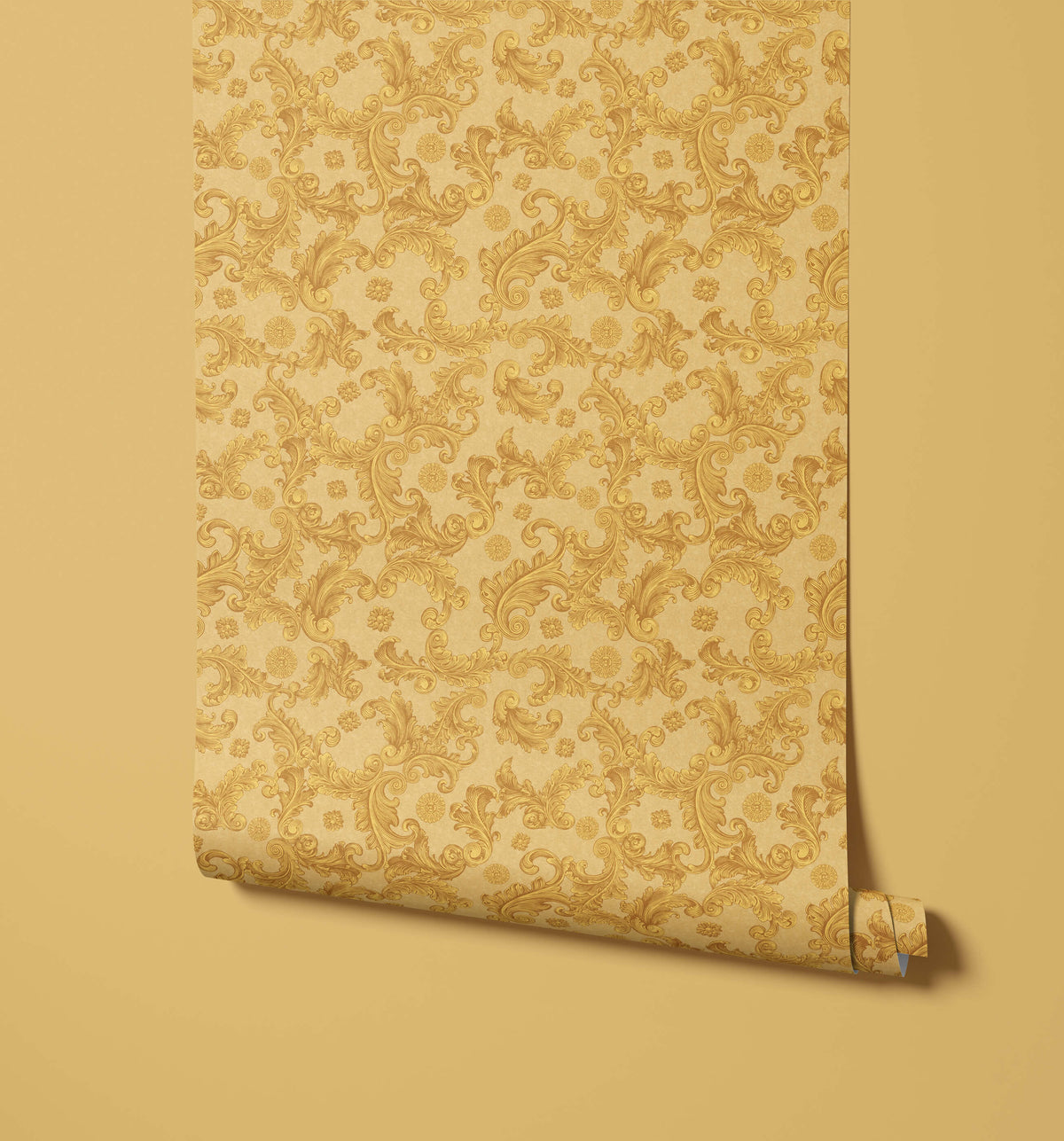 Alfred Gold Baroque Damask Wallpaper