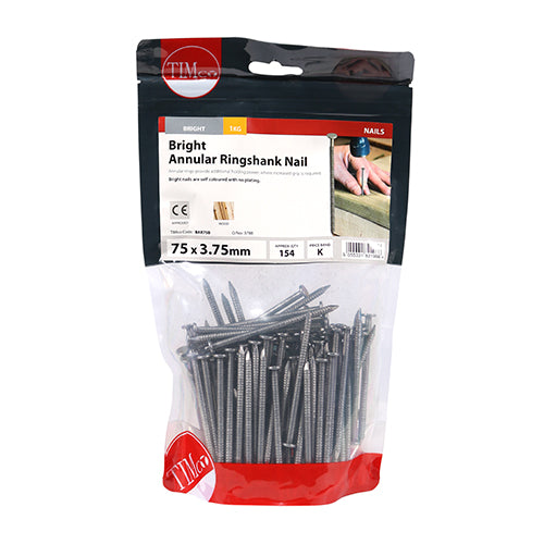 Annular Ringshank Nails – Bright Finish – 1kg Bags