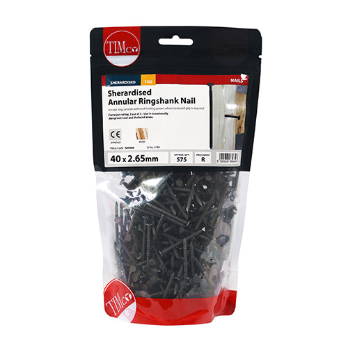 Annular Ringshank Nails – Sherardised Finish – 1kg Bags