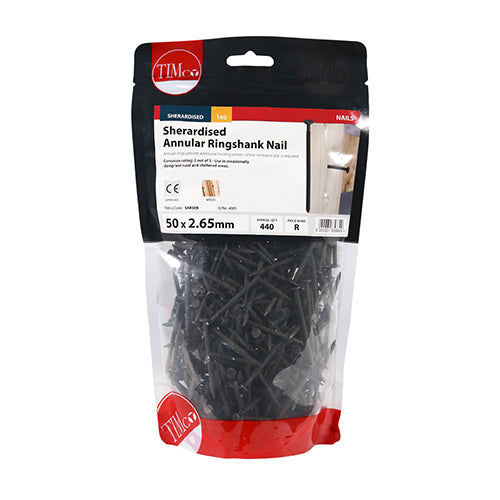 Annular Ringshank Nails – Sherardised Finish – 1kg Bags