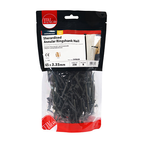 Annular Ringshank Nails – Sherardised Finish – 1kg Bags