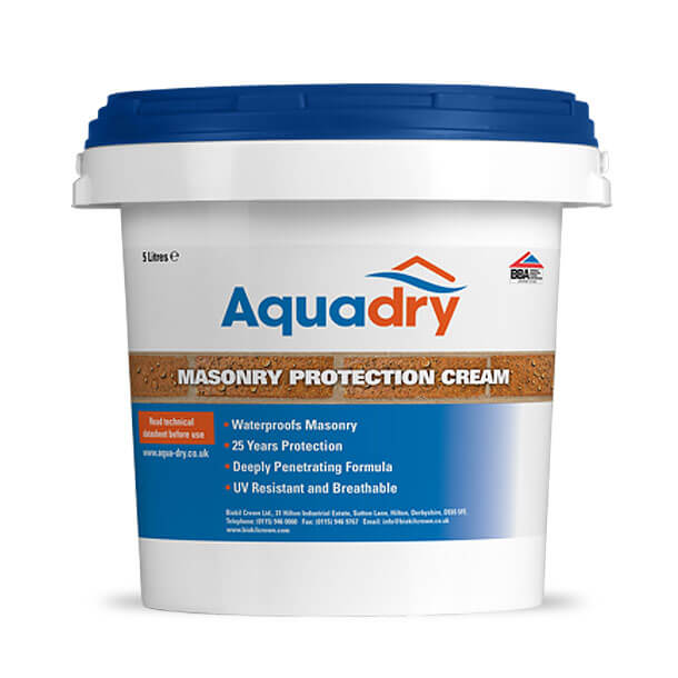 Aquadry Masonry Protection Cream - Breathable Water-Repellent Treatment for Masonry