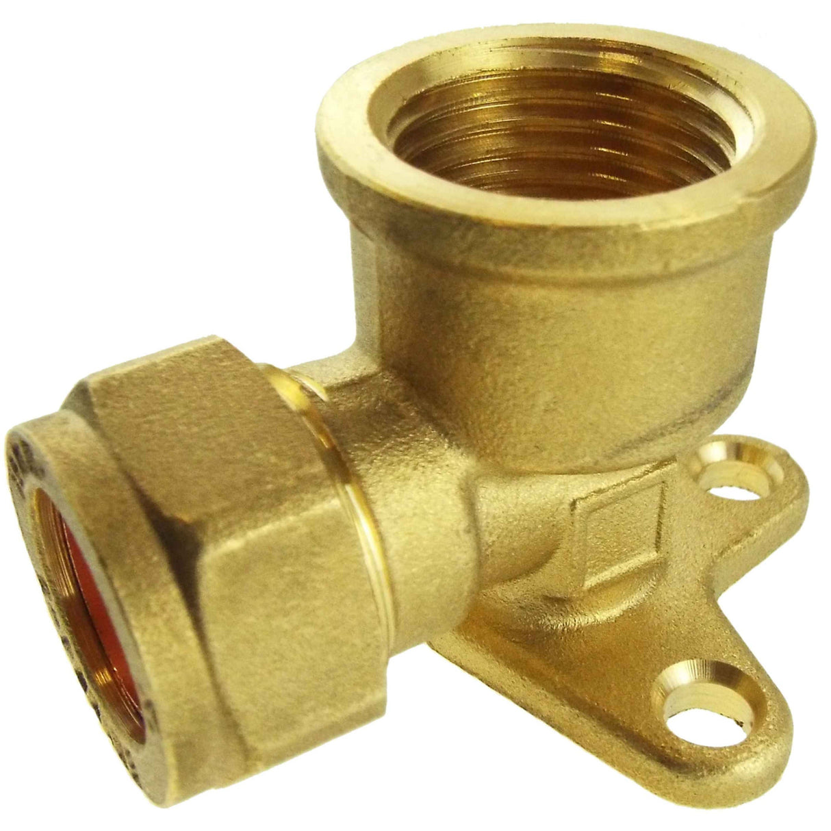 15mm Brass Wall Flange Kit with Double Tap