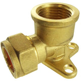 15mm Brass Wall Flange Kit with Quick Connect Lever Tap