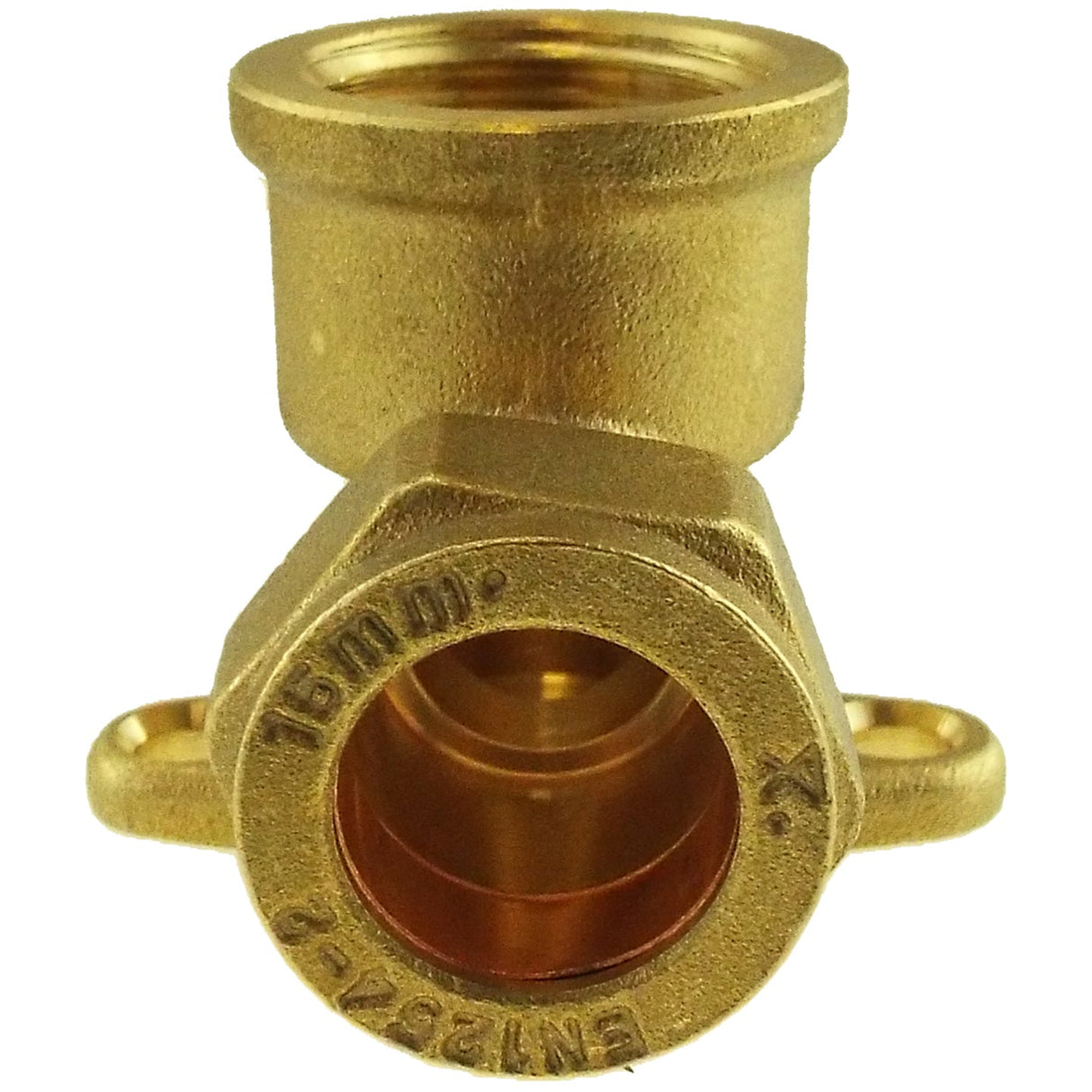 15mm Brass Wall Flange Kit with Double Tap