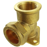 15mm Brass Wall Flange Kit with Quick Connect Lever Tap