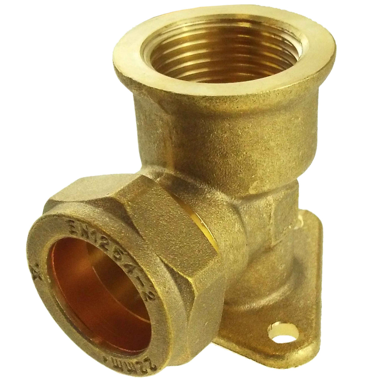 15mm Brass Wall Flange Kit with Double Tap