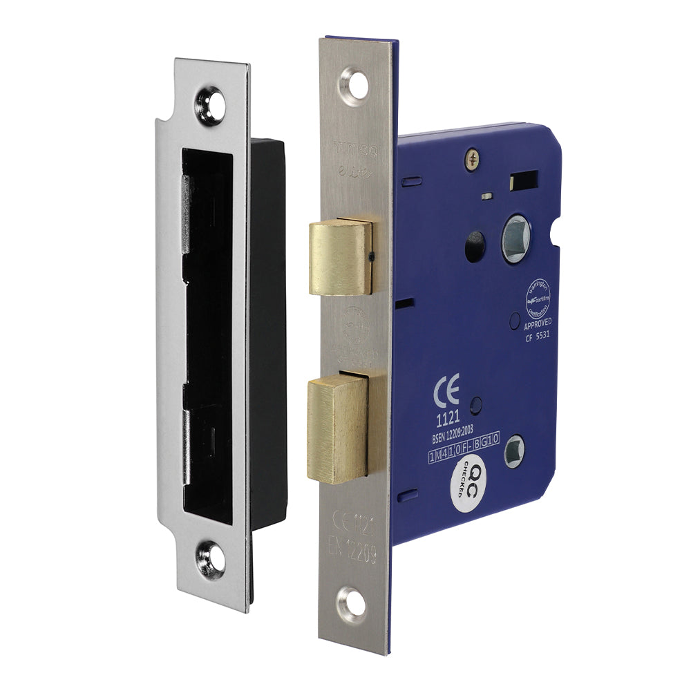Bathroom Door Lock (Thumbturn) – Satin Nickel (78mm Case / 57mm Backset)