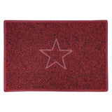 Embossed Star Spaghetti Door Mat - Red & Black