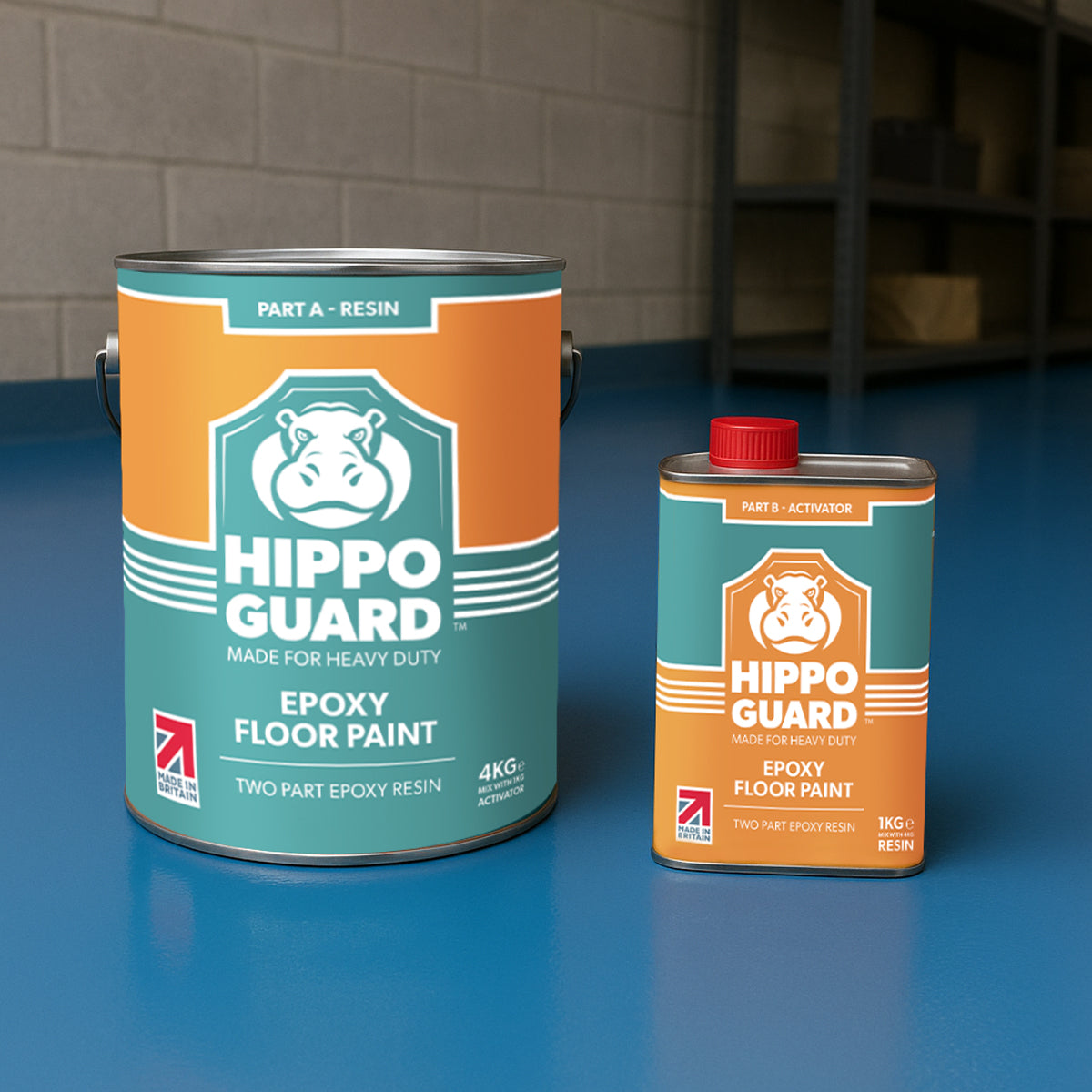 Hippo Guard™ Epoxy Flooring for Concrete, Metal, Tiles & Industrial Floors - 5/10/20kg