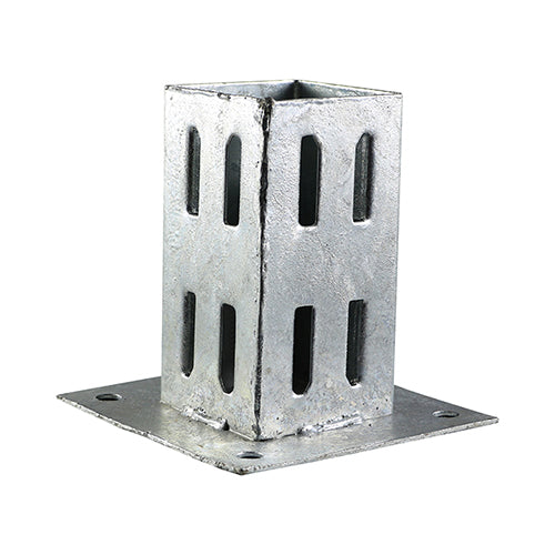Bolt Down Fencing Post Shoe - Quick Fit - Hot Dipped Galvanised (Pack of 10)