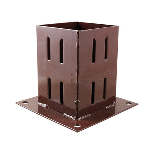 Bolt Down Fencing Post Shoe - Quick Fit - Oxide Red