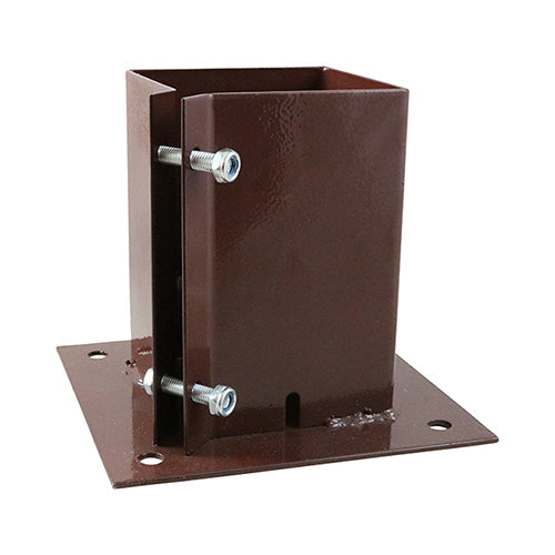 Bolt-Down Fencing Post Shoe - Bolt Secure - Oxide Red (Pack of 10)