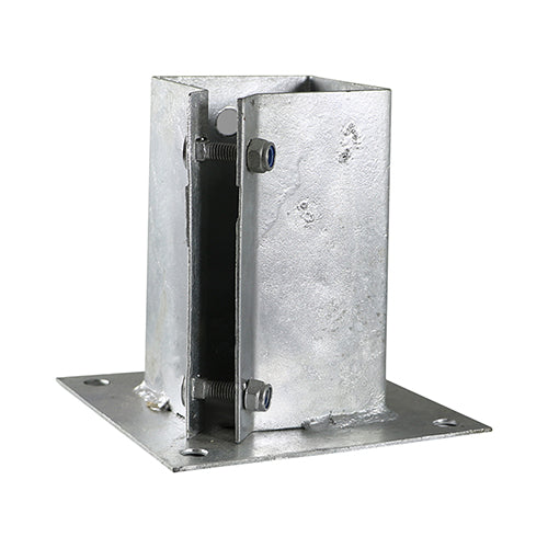 Bolt-Down Fencing Post Shoe - Bolt Secure - Hot Dipped Galvanised