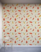 Breeze Illustrated Leaf Pattern Wallpaper