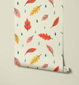 Breeze Illustrated Leaf Pattern Wallpaper