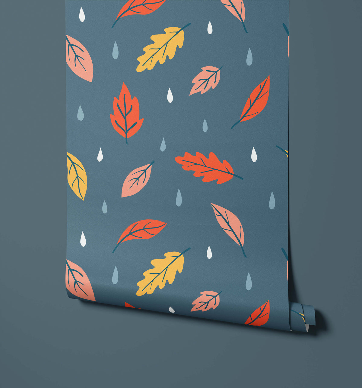 Breeze Illustrated Leaf Pattern Wallpaper