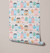 Bustle Childrens Toy Town Wallpaper