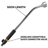 50cm Garden Watering Lance with Quick Connect Valve (Black)