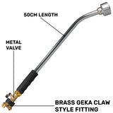 50cm Garden Watering Lance with Brass Valve and Geka Type Fitting