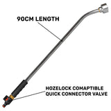 90cm Garden Watering Lance with Quick Connect Valve (Black)