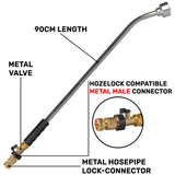 90cm Garden Watering Lance with Brass Valve and Quick Connect Hose Connector