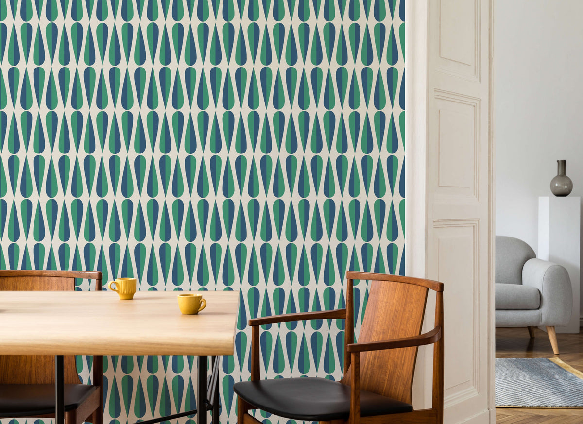 Cafee Retro Teardrop Wallpaper