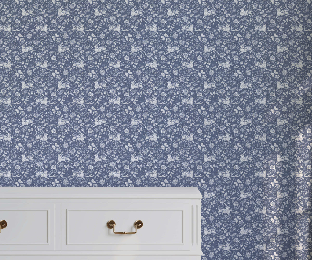 Carrington Scandinavian Folk Rabbit Wallpaper