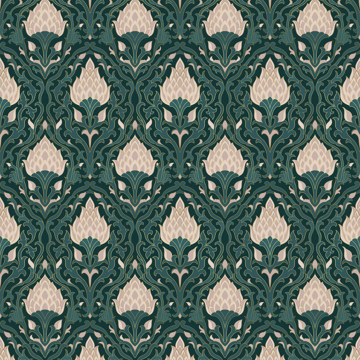 Chai Arts Crafts Lotus Wallpaper