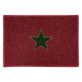 Christmas Star PVC Spaghetti Doormat - Red & Green Design