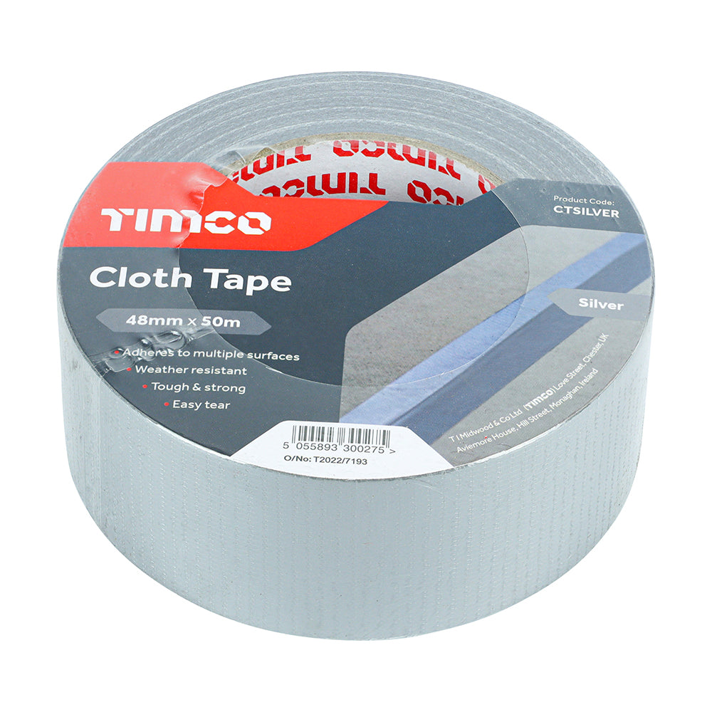 Cloth Tape - 50m - Silver