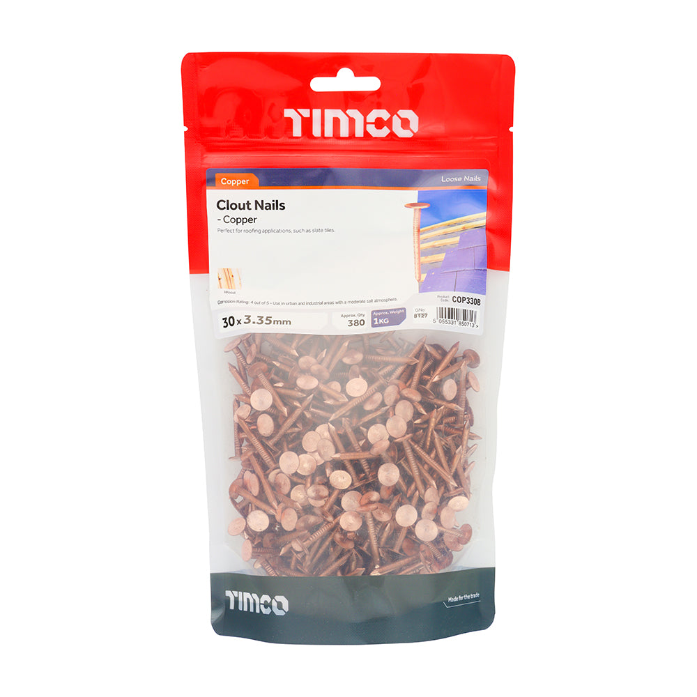 Copper Clout Nails - Roofing Nails – 1kg Bags