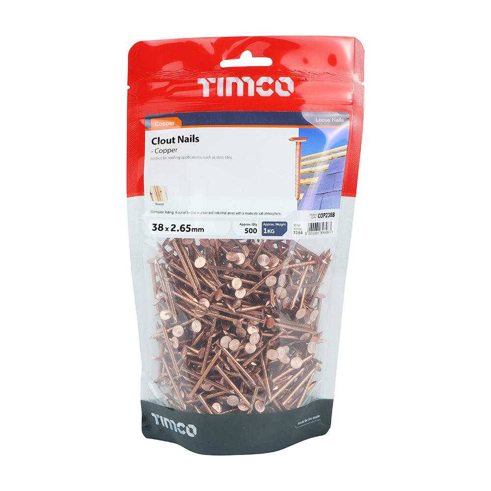 Copper Clout Nails - Roofing Nails – 1kg Bags