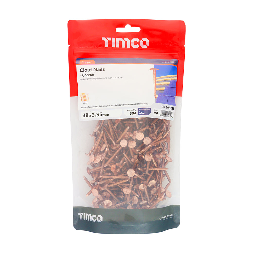 Copper Clout Nails - Roofing Nails – 1kg Bags