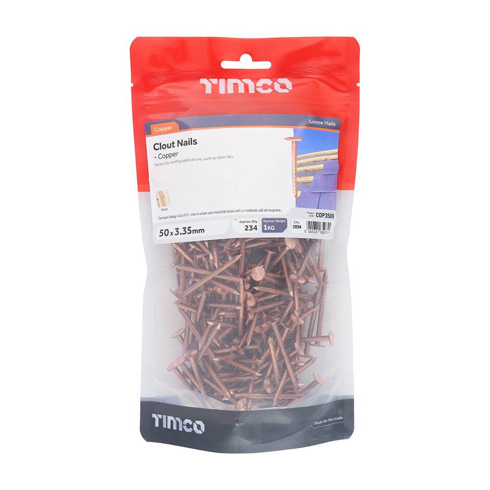 Copper Clout Nails - Roofing Nails – 1kg Bags