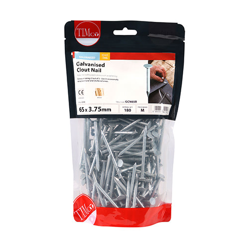 Galvanised Clout Nails – Roofing Nails – 1kg Bags