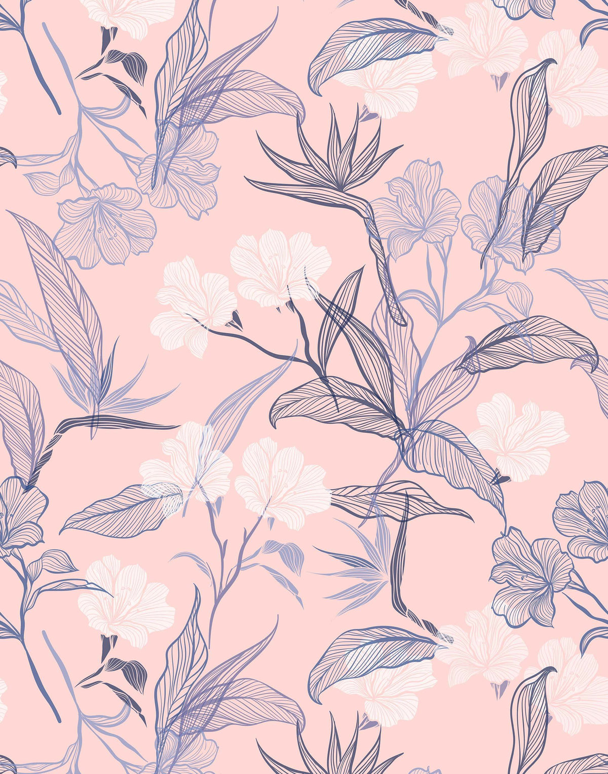 Contour Floral Wallpaper