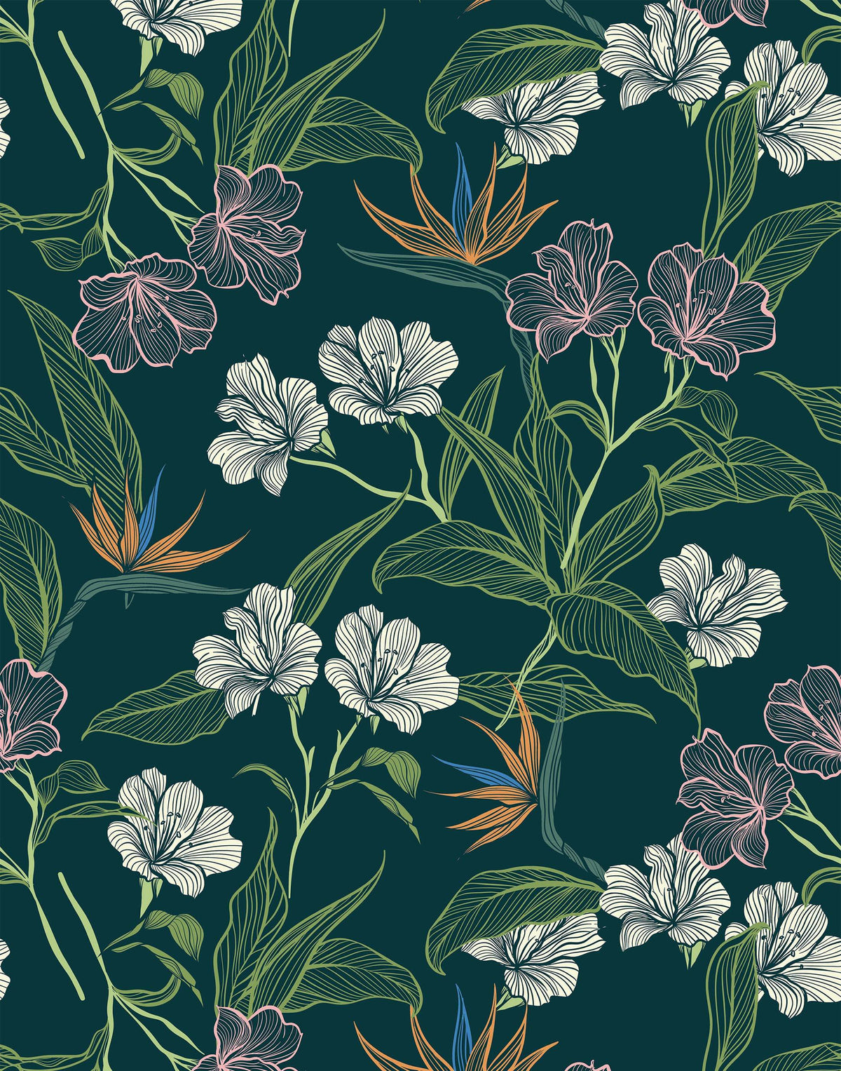 Contour Floral Wallpaper