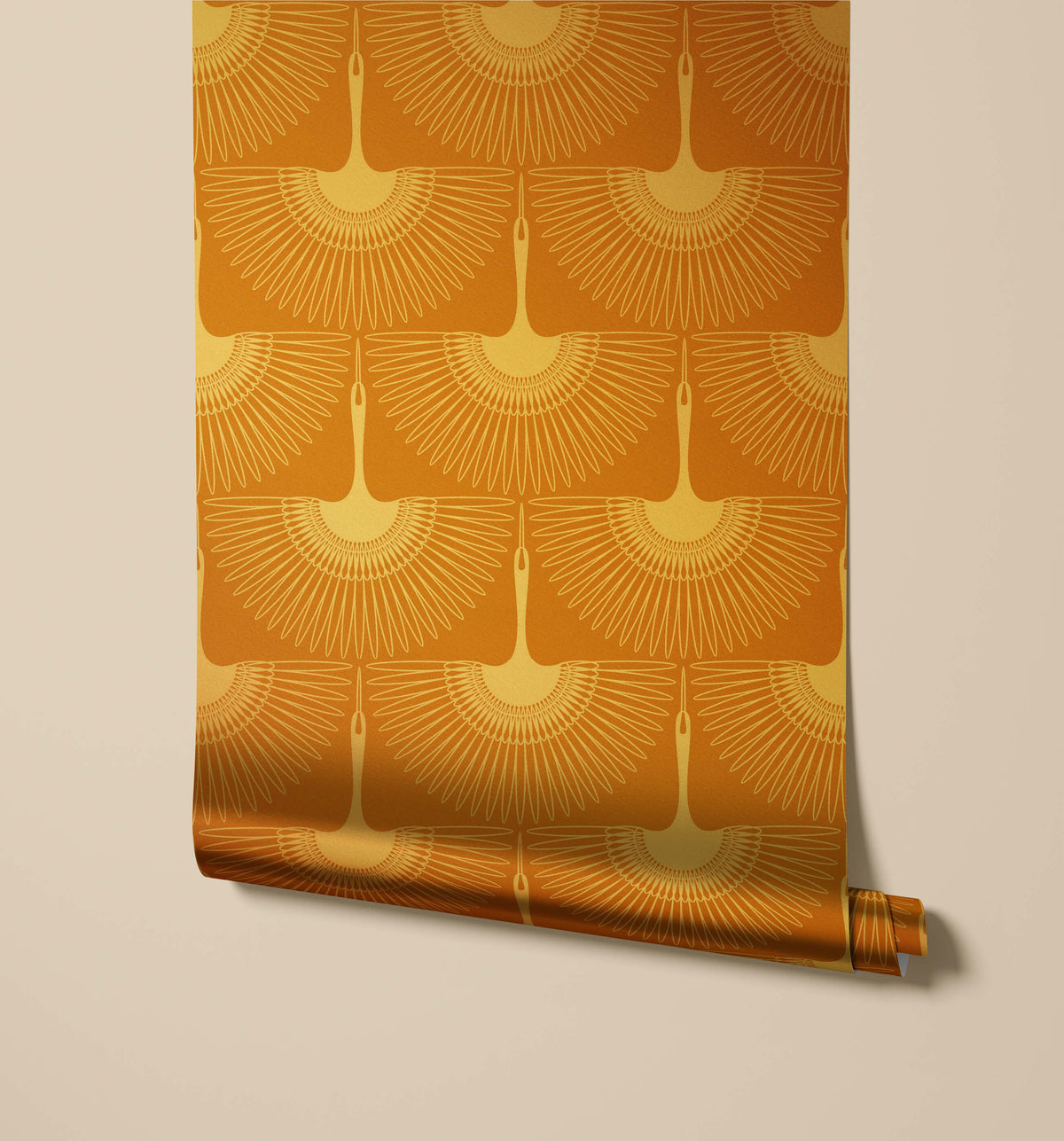 Crane Oriental Geometric Wallpaper