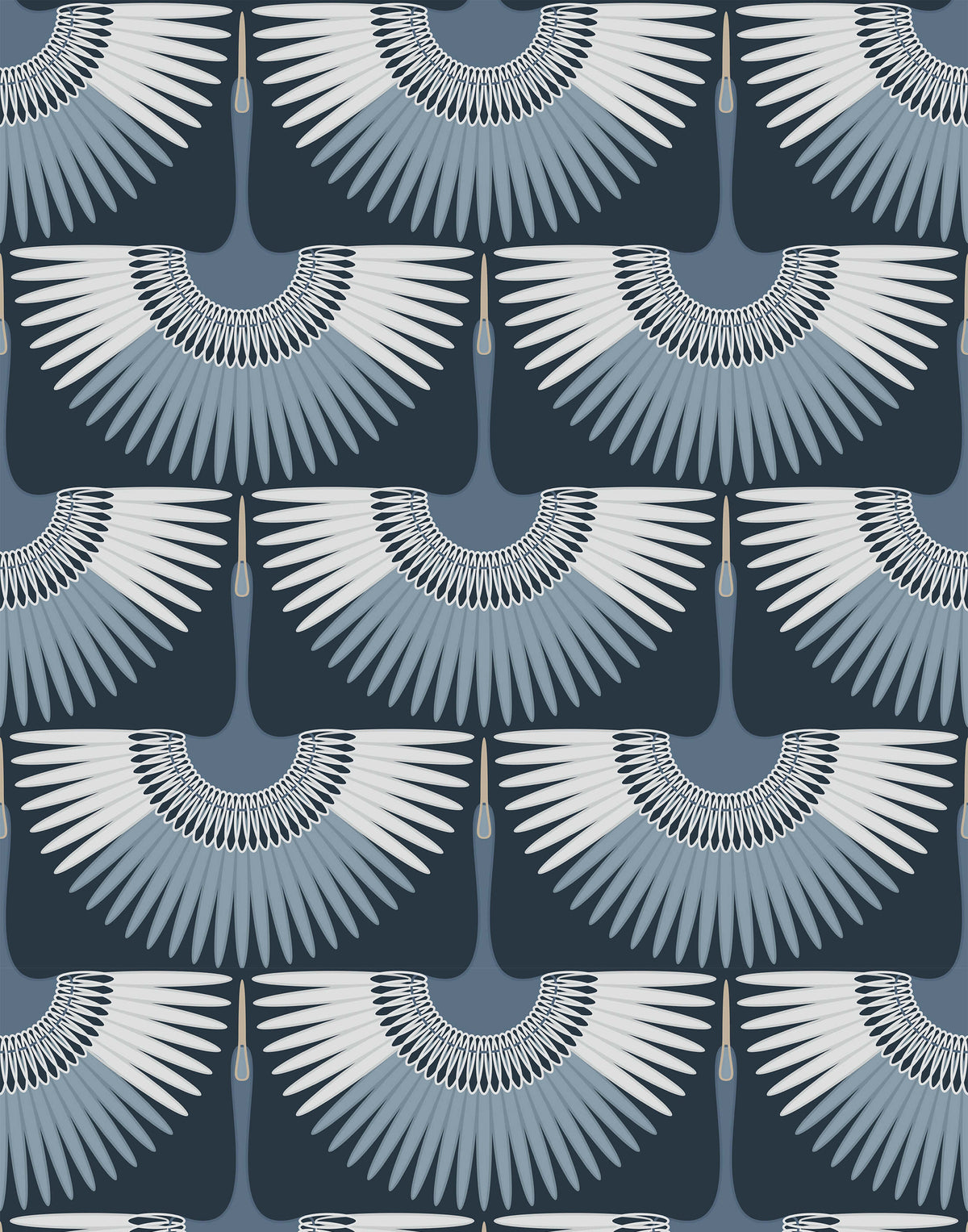 Crane Oriental Geometric Wallpaper