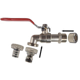 Lever Tap Kit with Barb/Quick Connect Outlet, 1/2" and 3/4" BSP Thread Inlet